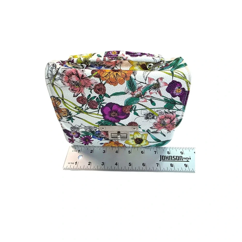 ILEA Floral Print Mini Bag Top Handle Crossbody Purse Designer Style